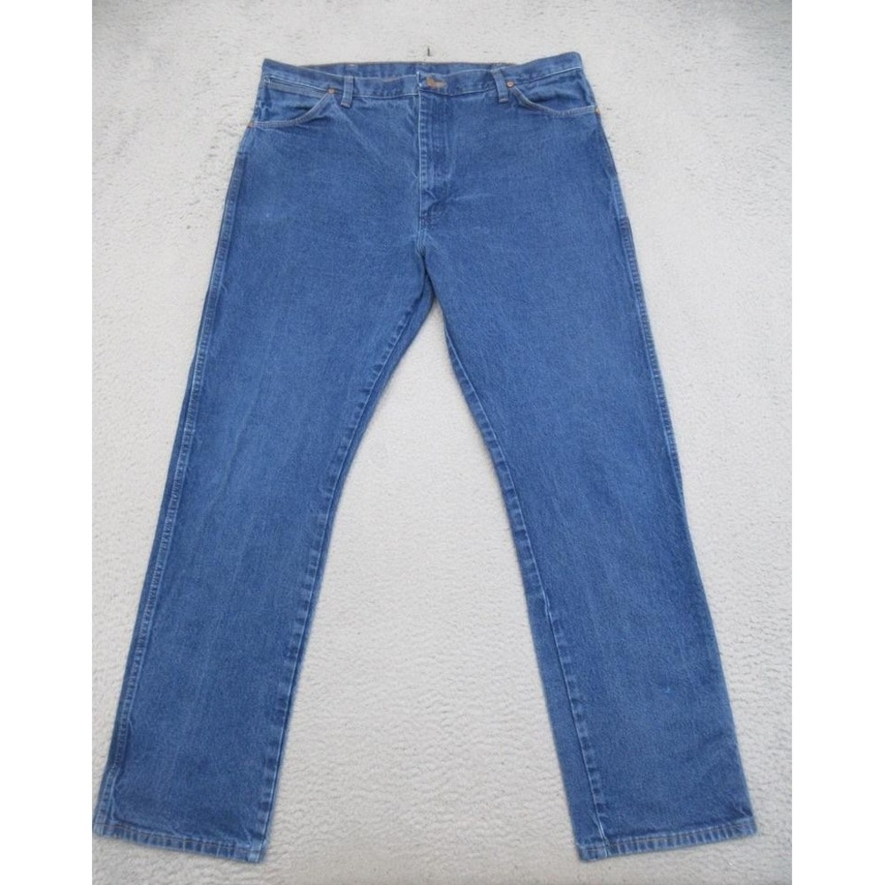 Wrangler 13MWZPW Cowboy Cut Jeans Mens 40x34 Blue Relaxed Straight Western Denim